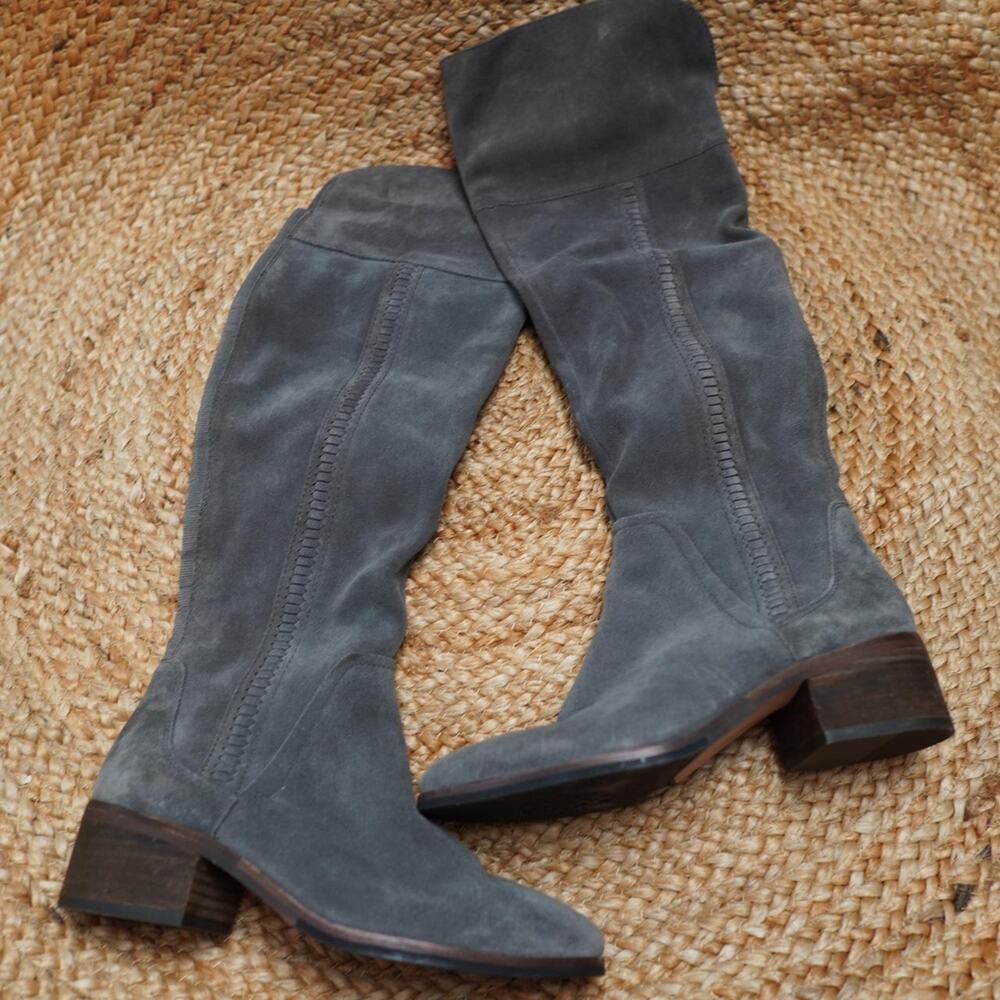 Vince Camuto Gray Suede Knee High Boots 7M